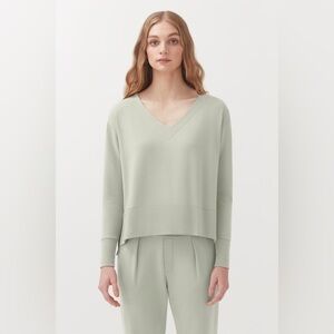 Cuyana / French Terry b neck Pleat-Back Sweatshirt medium M